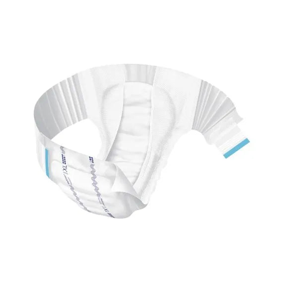 White athletic shorts with a brand logo on a white background