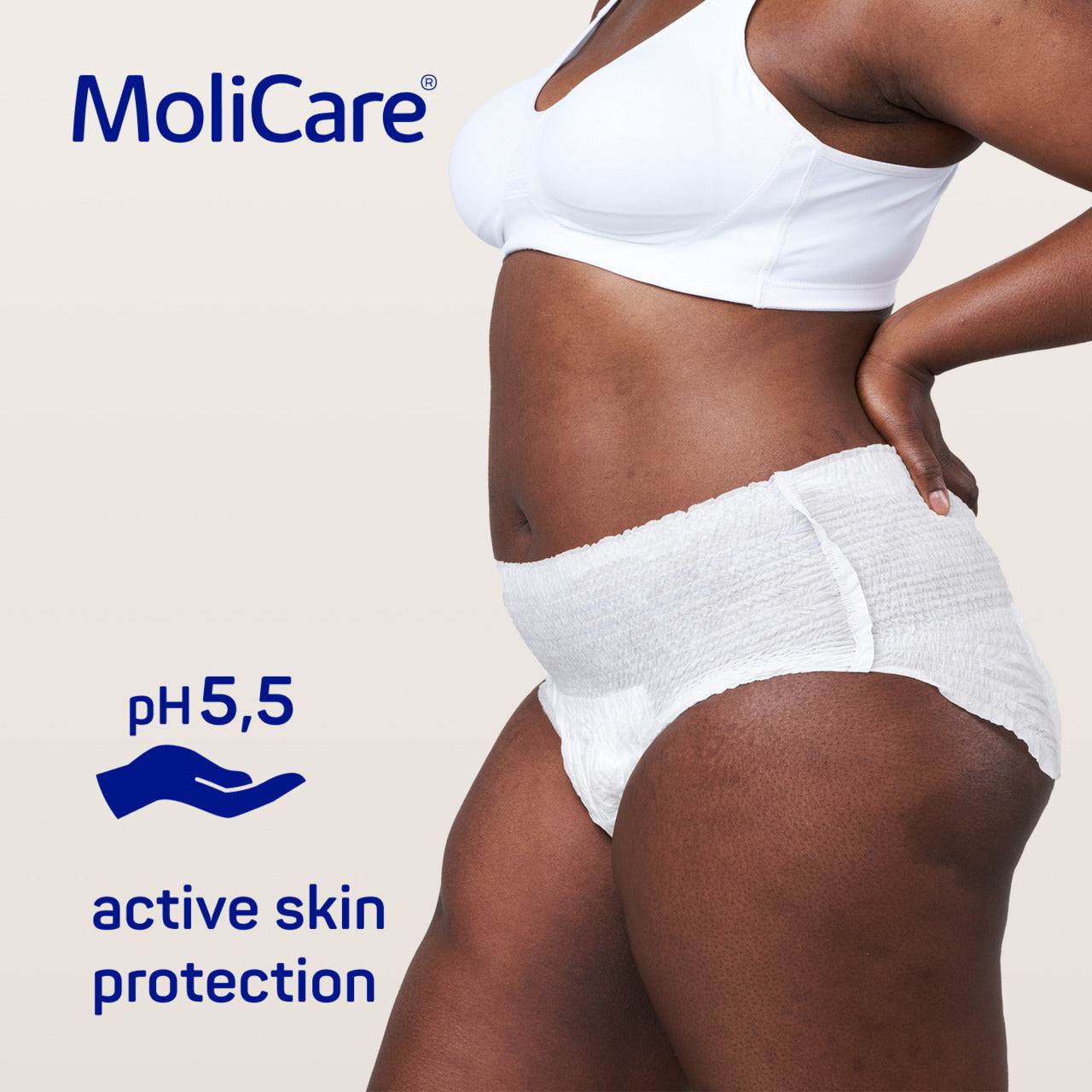 MoliCare product with pH 5.5 label on a plain background