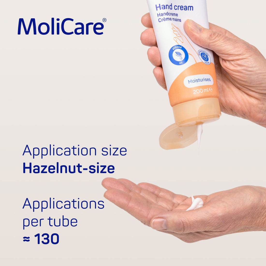 MoliCare skin hand cream tube on a white background