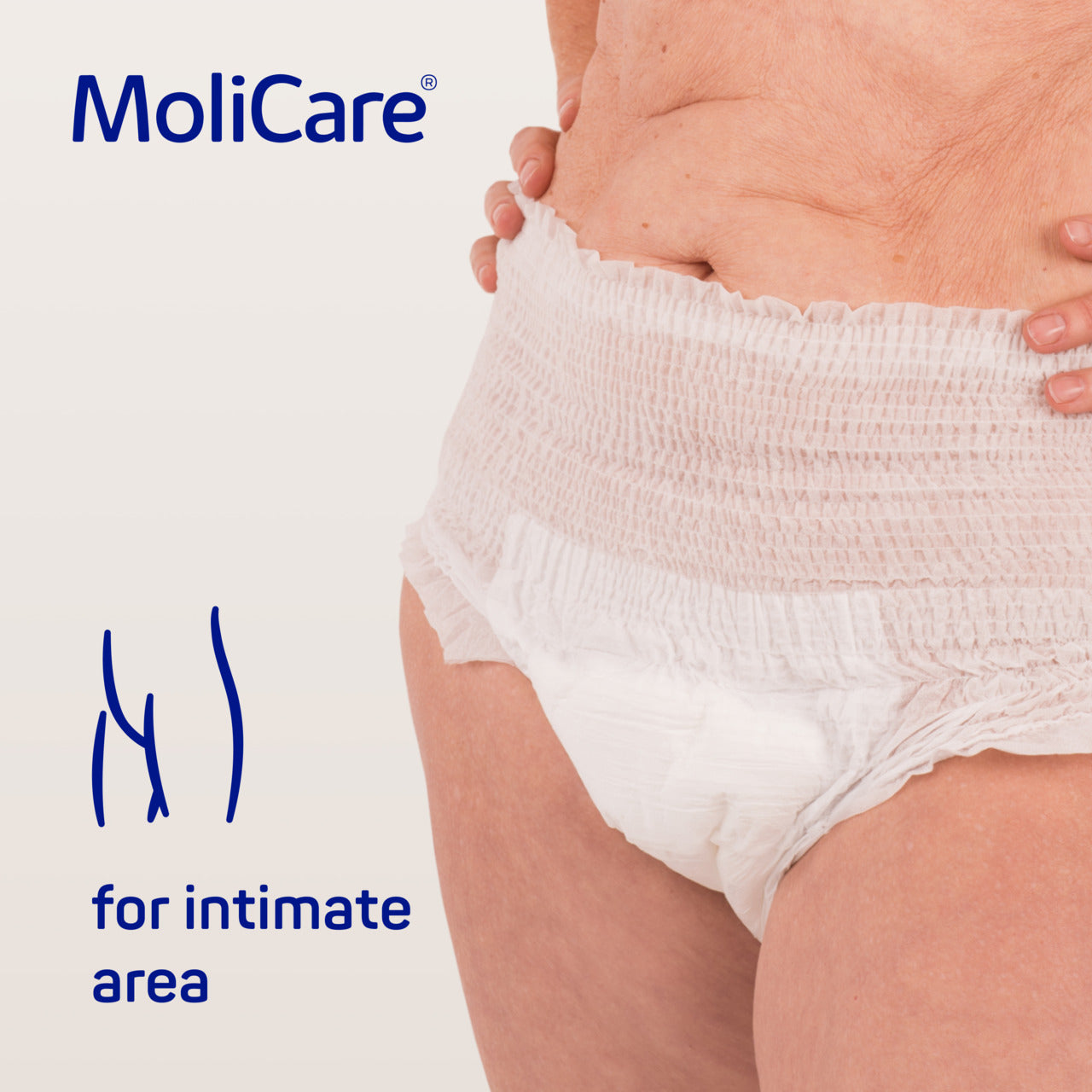 MoliCare product for intimate area on a plain background