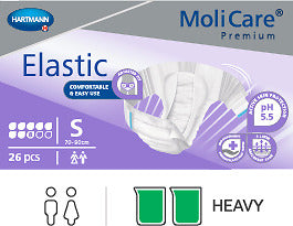 MoliCare Premium Elastic packaging with Hartmann logo on a white background