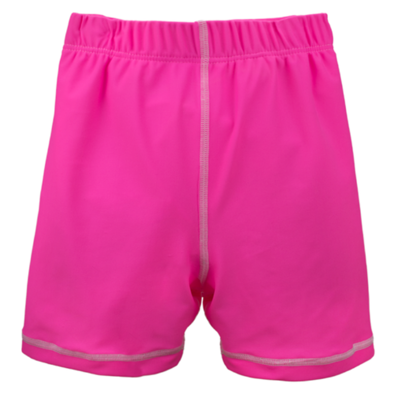 Pink shorts with reflective stripes on a white background