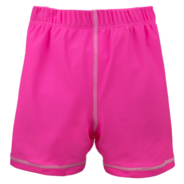 Pink shorts with reflective stripes on a white background