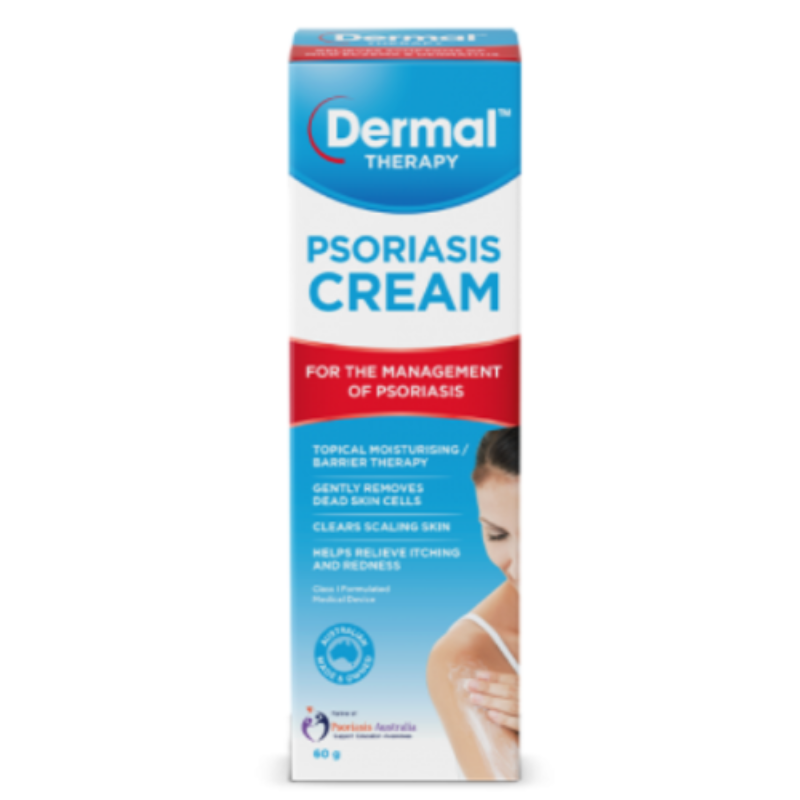 Dermal Therapy Psoriasis Cream packaging on a white background