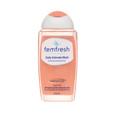 Femfresh daily intimate wash bottle on a white background