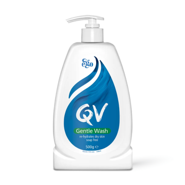 QV Gentle Wash bottle with pump on a white background