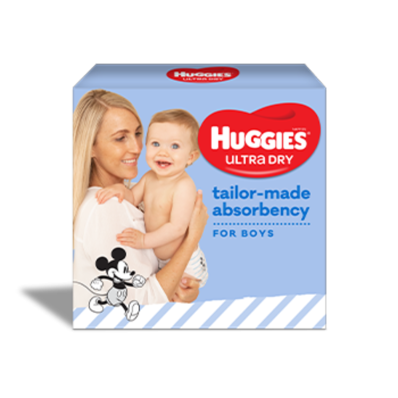 Huggies Nappies Ultra Dry Walker Boys Size 5 13-18kg 2117 (Box of 64)