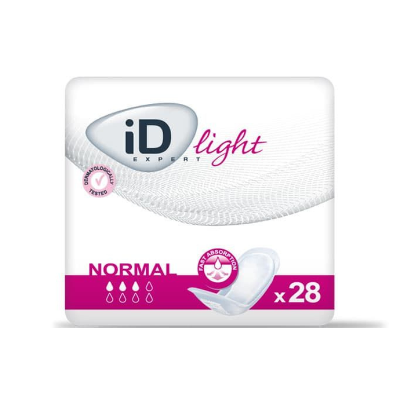 iD Expert light normal sanitary pads packaging on a white background