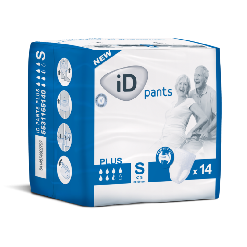 Box of iD pants on a white background
