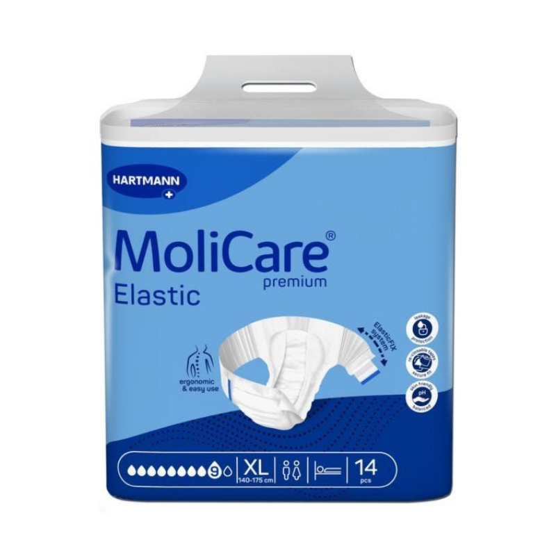 MoliCare Elastic packaging by Hartmann on a white background