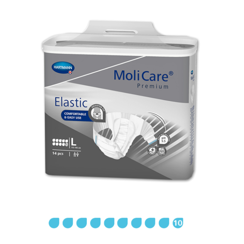 MoliCare Premium Elastic packaging on a white background
