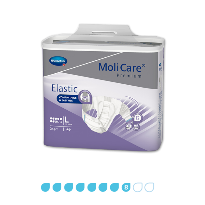 MoliCare Premium Elastic packaging on a white background