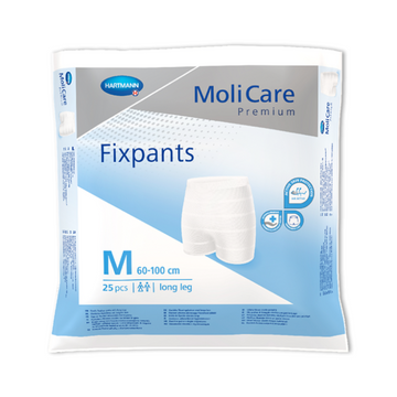 Package of MoliCare Premium Fixpants with product details on a white background