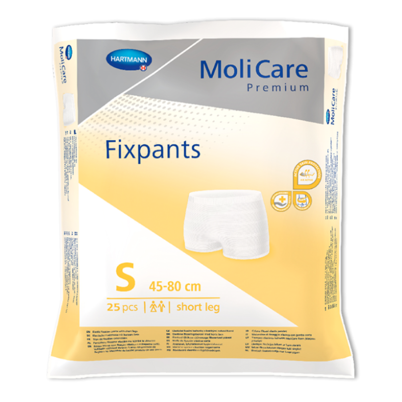 Package of MoliCare Premium Fixpants with product details on a white background
