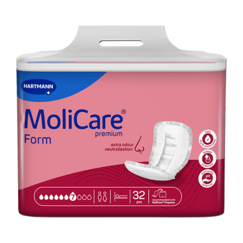 MoliCare premium Form packaging with Hartmann logo on a white background