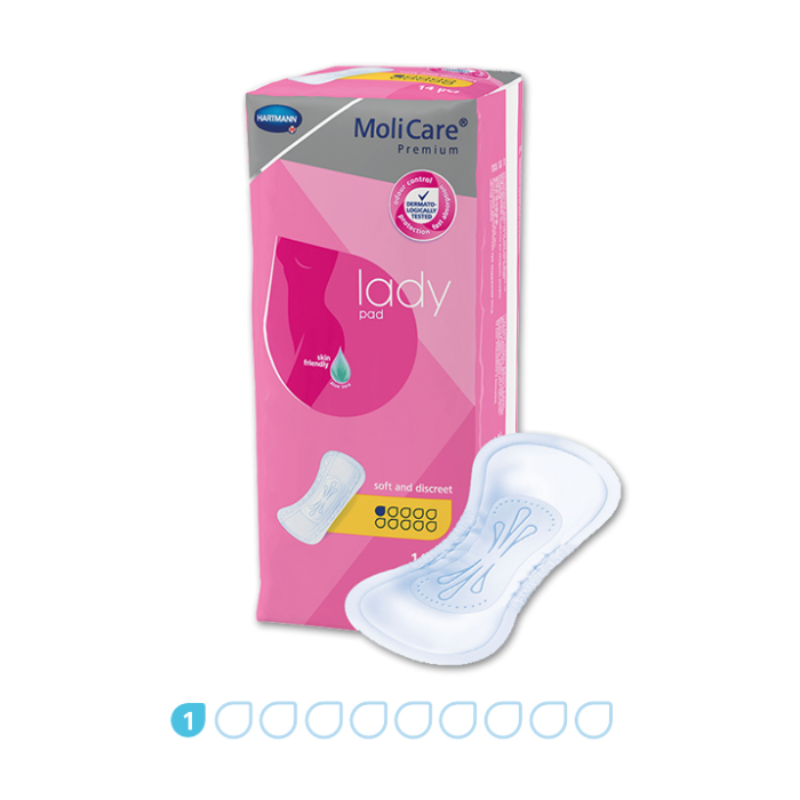MoliCare Premium lady pad packaging on a white background
