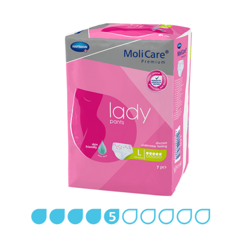 MoliCare Premium lady pants packaging on a white background
