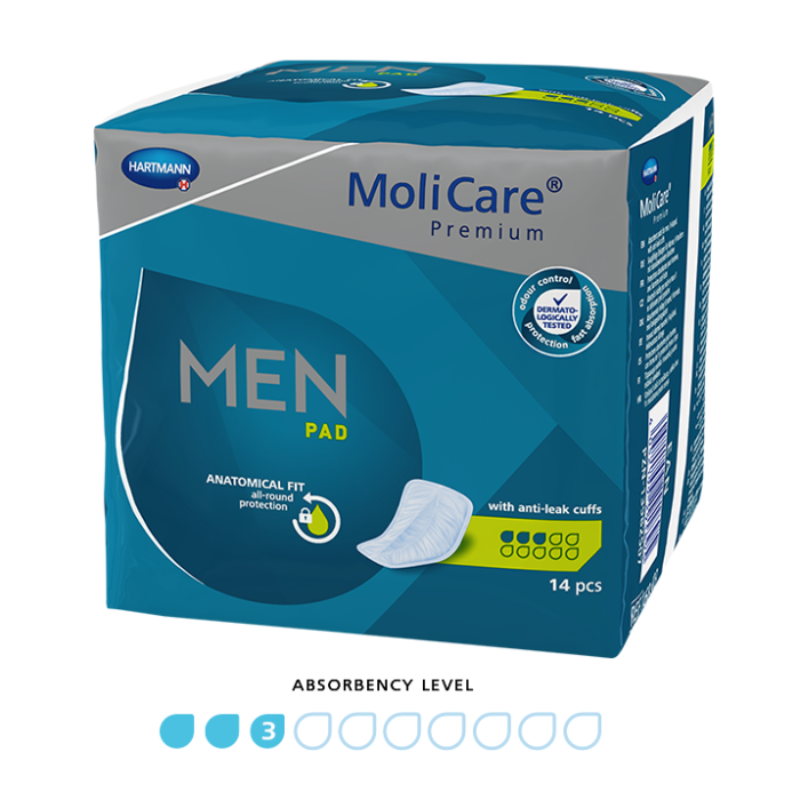 MoliCare Premium Men Pad packaging on a white background
