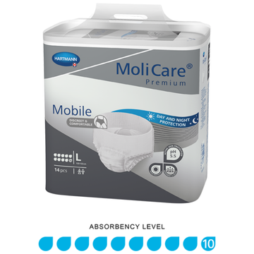 MoliCare Premium Mobile adult diaper package on a white background