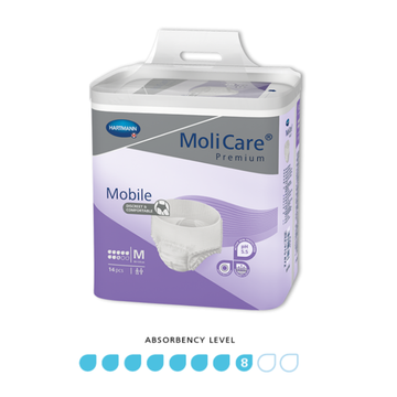 MoliCare Premium Mobile adult diaper package on a white background
