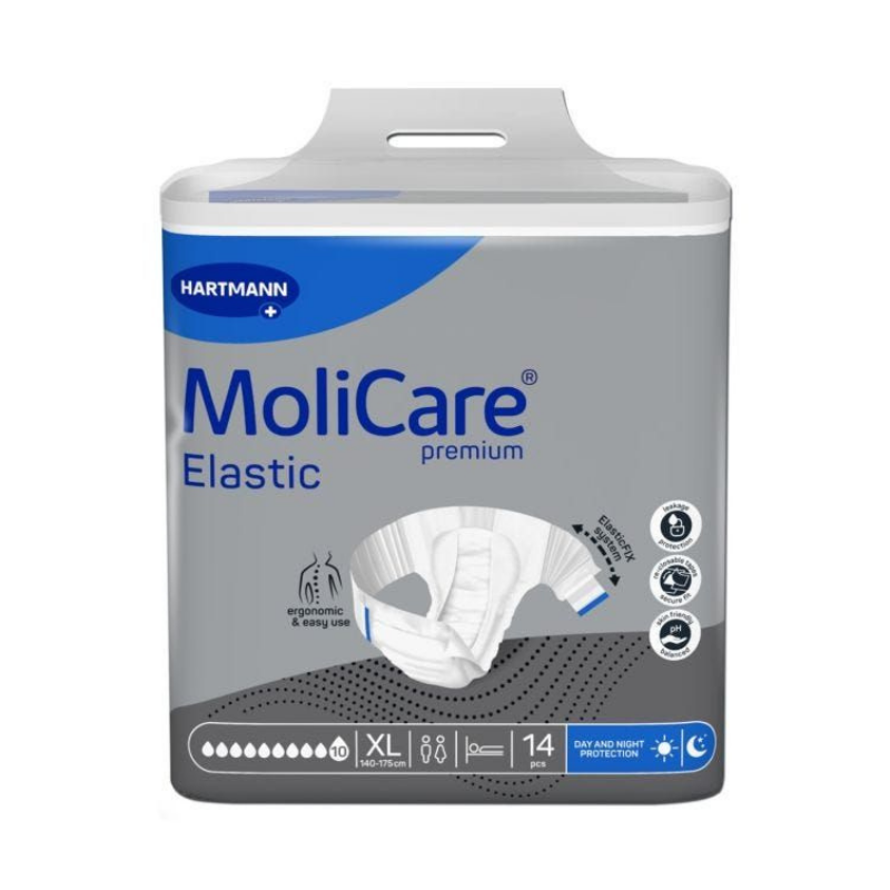 MoliCare Elastic packaging by Hartmann on a white background