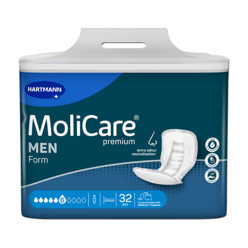 MoliCare Men Form packaging with Hartmann branding on a white background