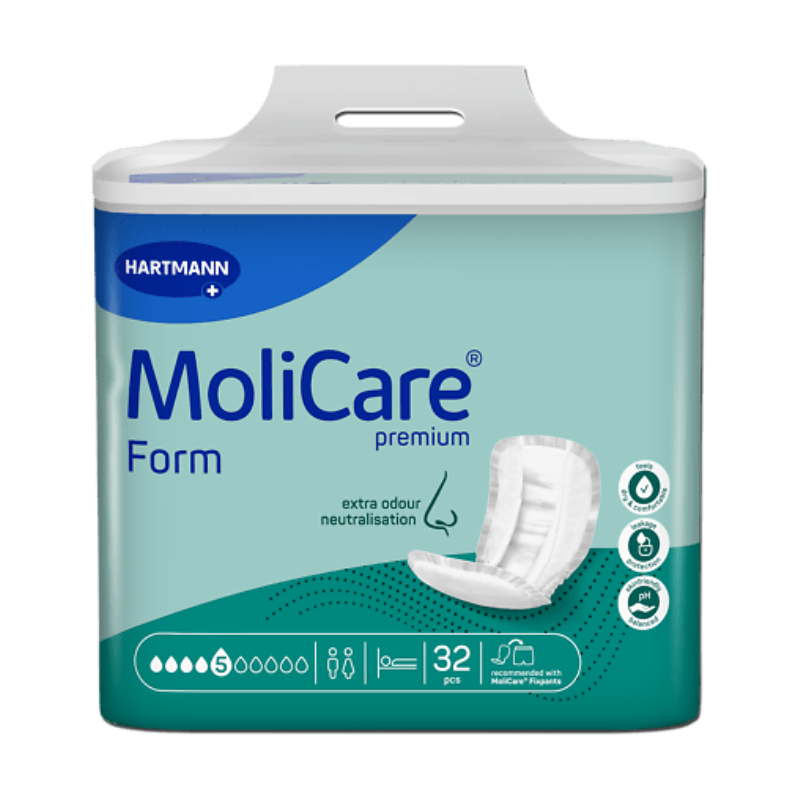MoliCare premium Form packaging with Hartmann branding on a white background