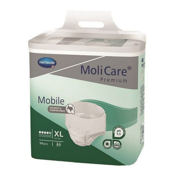 MoliCare Premium Mobile diaper packaging on a white background