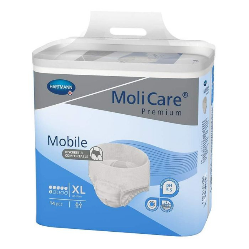 MoliCare Premium Mobile adult diaper package on a white background