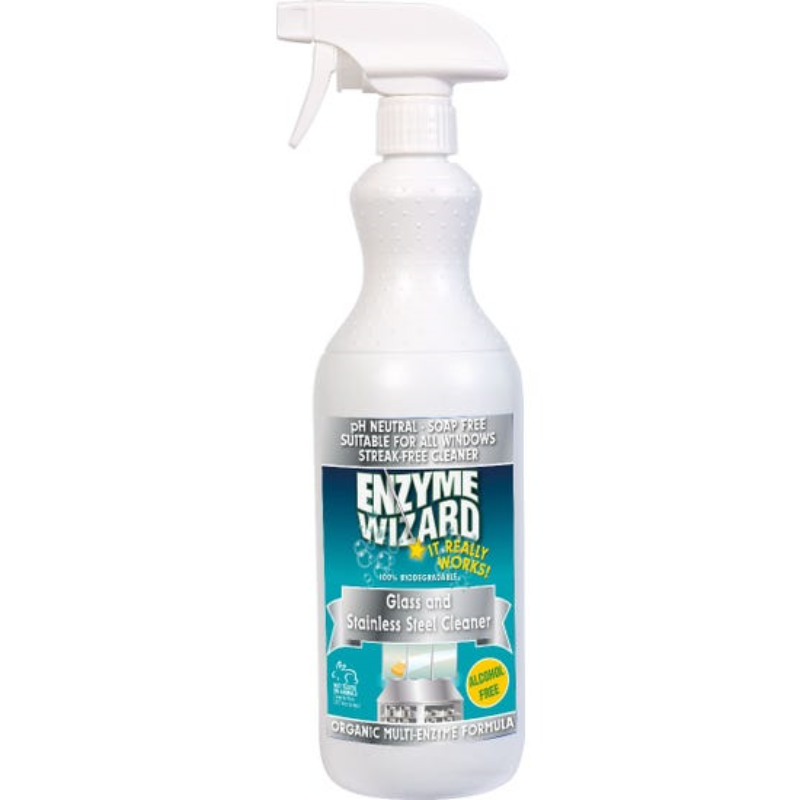 Organic Enzyme Powered Glass & Stainless Steel 1 Litre Spray