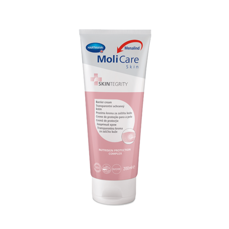 MoliCare Skin cream tube on a white background