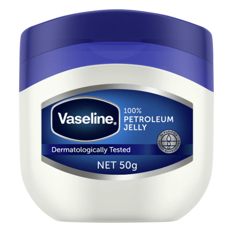 Vaseline petroleum jelly jar on a white background