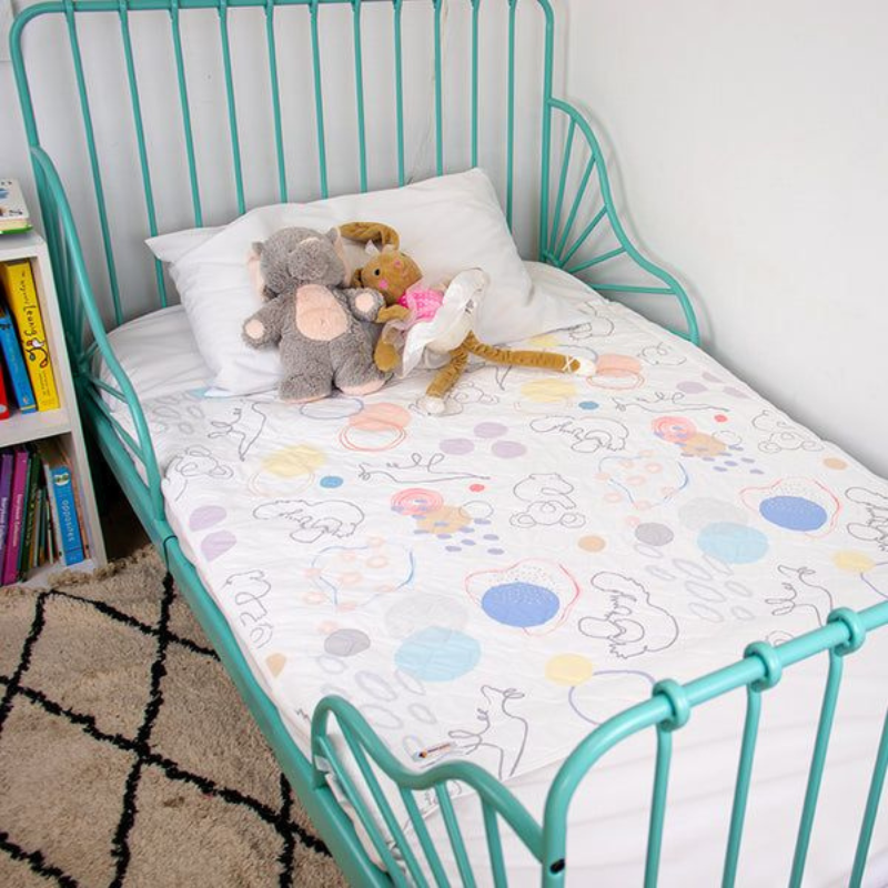 Waterproof & Absorbent Bed Pad - Rosie Short Animal Print Queen 152x100cm AQBED2010-Q-HG1W