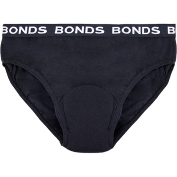 Black men's underwear with 'Bonds' branding on a white background