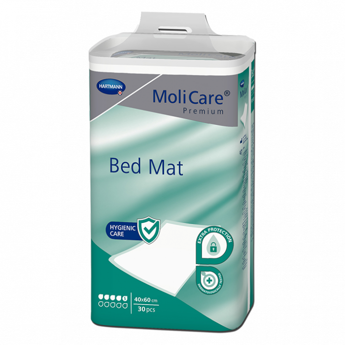 MoliCare Premium Bed Mat packaging on a white background