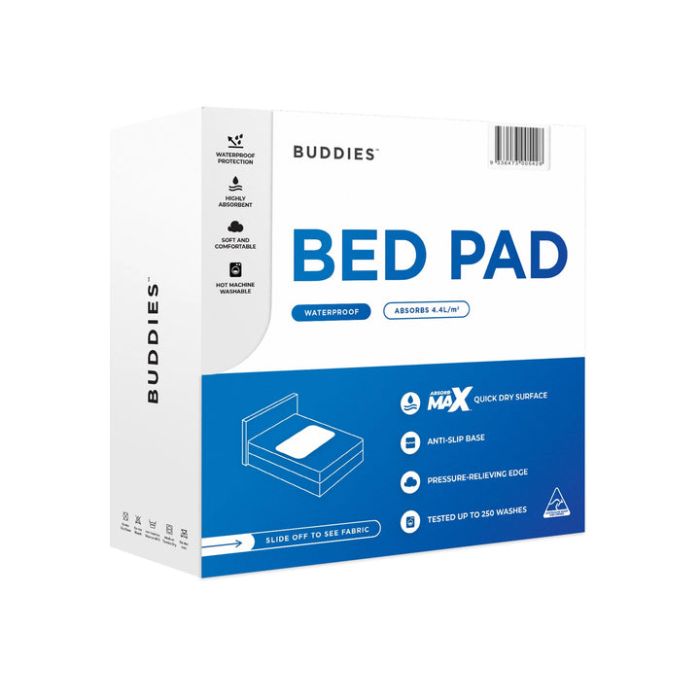 Buddies Absorb-Max Bed Pad Regular 90x90cm 3500ml Pale Blue F0483REG0
