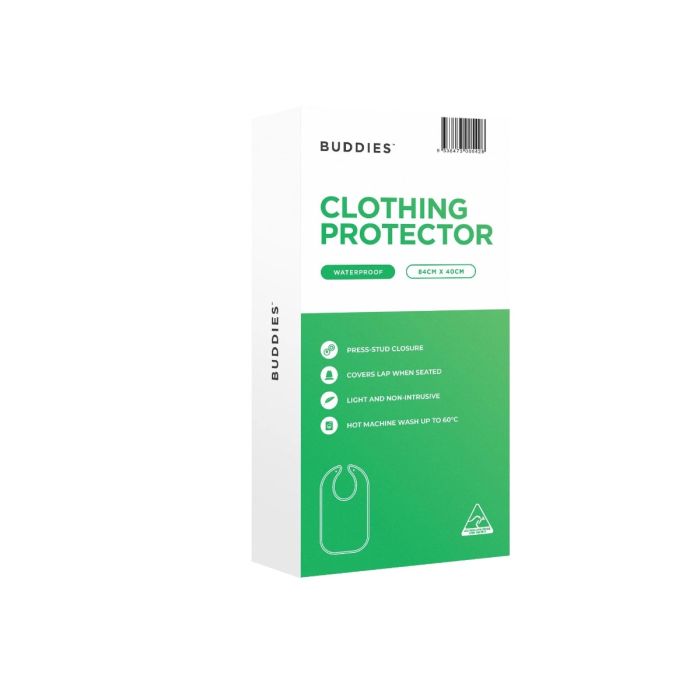 Box of Buddies Clothing Protector on a white background