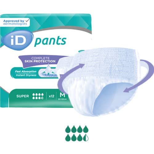 iD pants packaging with a diaper on a white background