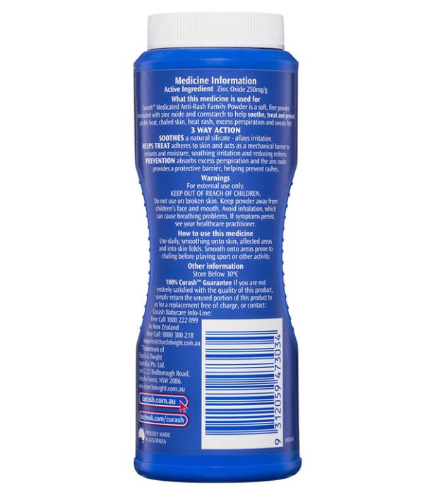 Curash Family Medicated Rash Powder With Cornstarch 100g