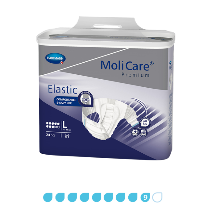 MoliCare Premium Elastic packaging on a white background
