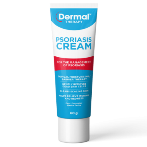 Dermal Therapy Psoriasis Cream tube on a white background